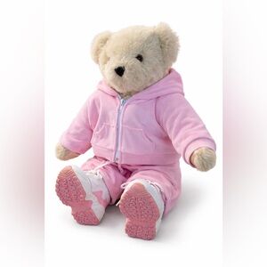 Vermont Teddy Bear Pink Tracksuit Plush 15” Handmade VTG